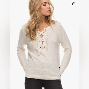 Roxy My Little Bliss Lace Up Sweater